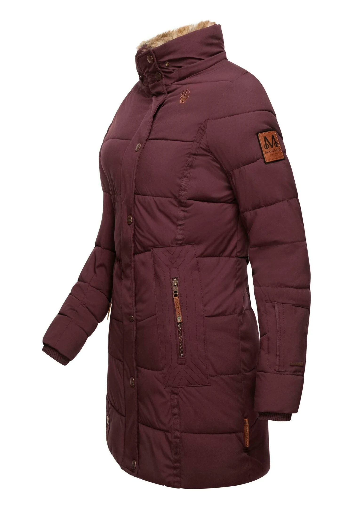 Marikoo Lieblings - Abrigo De Invierno - Dark Red Melange 7 Marikoo Lieblings - Abrigo De Invierno - Dark Red Melange - Imagen 5